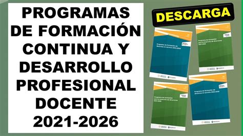 Programas Formación Continua Y Desarrollo Profesional Docente 2021 2026