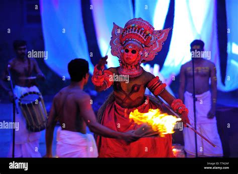 Dance of the Gods Theyyam Performers a Ritual from Kerala make-up