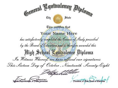 Diploma Certificates Ged Novelty Diplomas Created From Real