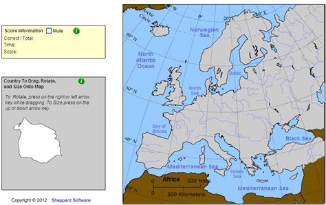 European countries game level one. Interactive map of Europe Countries of Europe. Cartographer. Sheppard Software - Mapas ...