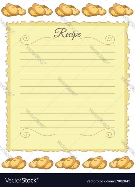 Paper For Recipes Form For Recipes Notebook Vector 27802845 