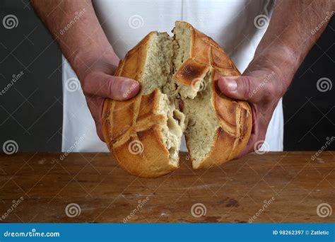 Breaking The Eucharistic Bread Stock Image Image Of Religion