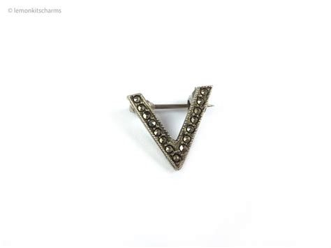 Vintage 1940s Sterling Silver V Small Brooch Scatter Pin Etsy