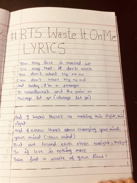 Remember when i used to be happy for you. BTS Waste It On Me lyrics 💜 | Jungkook Fanbase🍪 Amino
