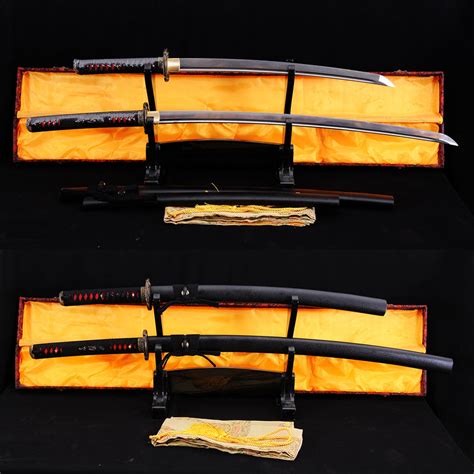 Hand Forged Japanese Daisho Sword Katanawakizashi Folded Steel