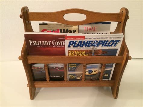 Vintage Wooden Magazine Rack Circa 1960s Early American