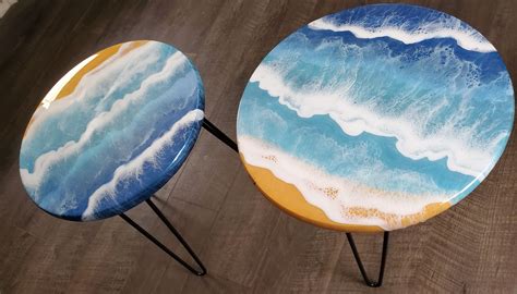 24 Ocean Waves Table Coffee Table Epoxy Resin Ocean Etsy