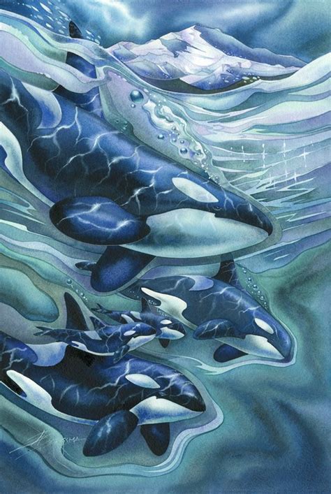 Bergsma Gallery Press Paintings Sea Life Whales Orca Clan
