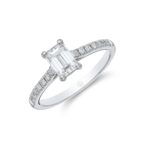 Platinum Emerald Cut 090ct Diamond Solitaire Ring