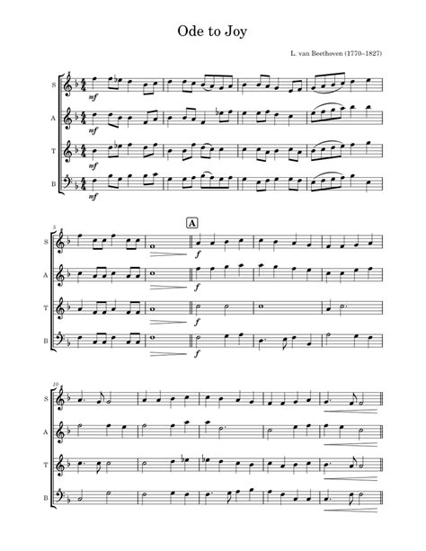 Ode To Joy Recorder Quartet Piano Tutorial