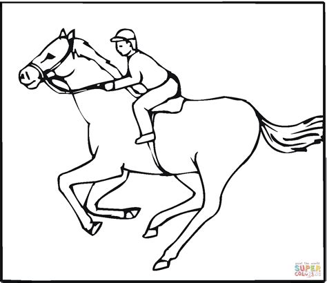 Free horse coloring pages uncategorized excelent realistic to print unicorn printable cat. Race Horse Coloring Page | Free Printable Coloring Pages ...
