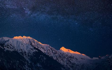 Download Mountains And A Night Sky Hd Wallpaper By Shellyc66 Mountain Night Wallpapers