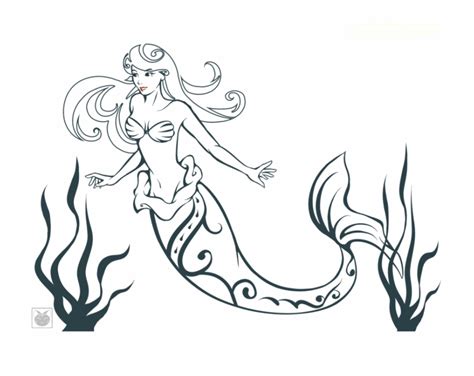 Mermaid Clipart Outline