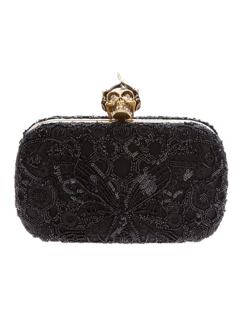 Alexander Mcqueen Sequinned Skull Clutch Alexander Mcqueen Handbags