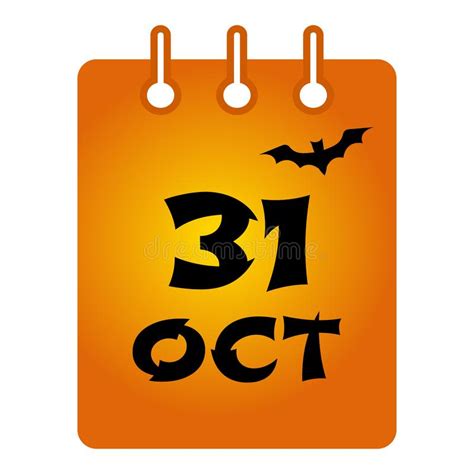 31 Oktober Kalender Farbige Ikone Halloween Auch Im Corel Abgehobenen