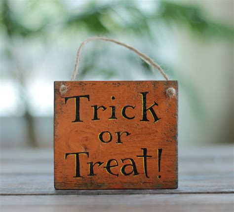 Trick Or Treat Sign Ornament The Weed Patch
