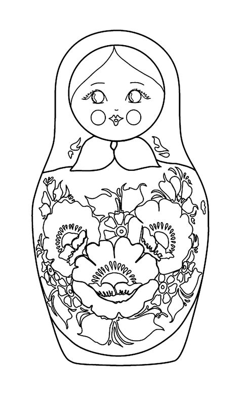 The top stripe should be white. Russian doll with beautiful flowers - Russian dolls Adult ...