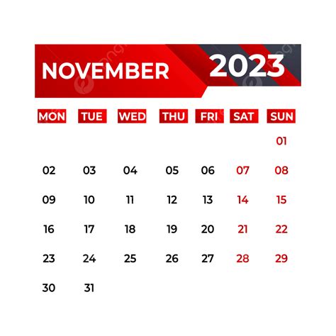 Design De Calendário 2023 Novembro Png Calendário 2023 Calendário Do