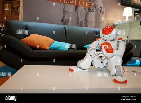 Nao Educational Robot From Aldebaran Robotics Company Sit Down In A