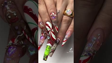 Christmas Shrek Nails Nail Tech Tiktok Thenailaddict Youtube