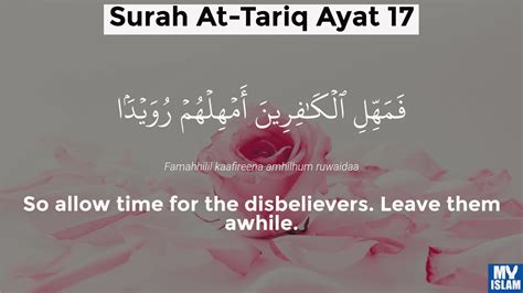 Surah Tariq Ayat 17 8617 Quran With Tafsir My Islam
