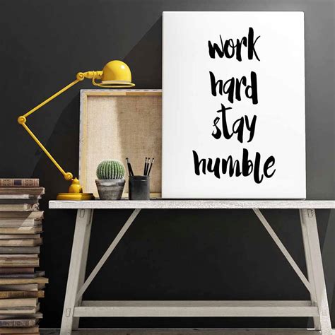 Work Hard Stay Humble Print Printable Art Typography Print Instant