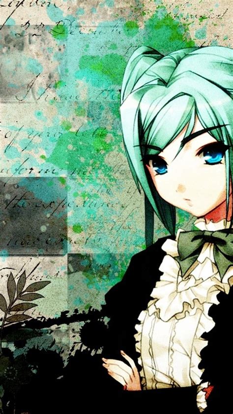1080x1920 Anime Girl Green Hair Cross Galaxy S4 Wallpaper
