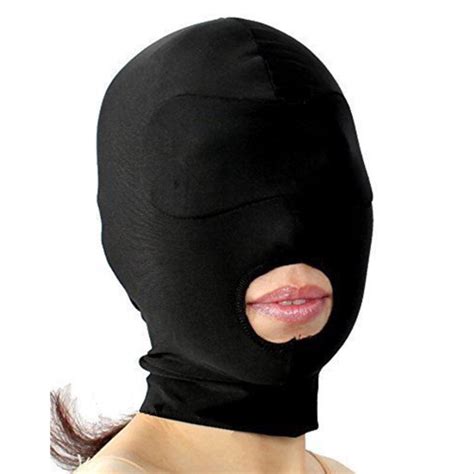 Soft Padded Blindfold Hoodopen Mouth Mask Gag Bondage Fetish Bdsm