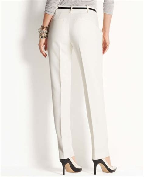 Ann Taylor Curvy Stretch Twill Straight Leg Pants In White Winter