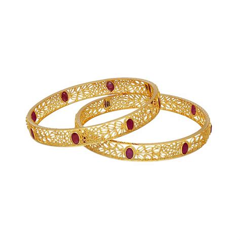 Buy Vaibhav Jewellers 22k Gold Ruby Bangles 112vg1541 Online From