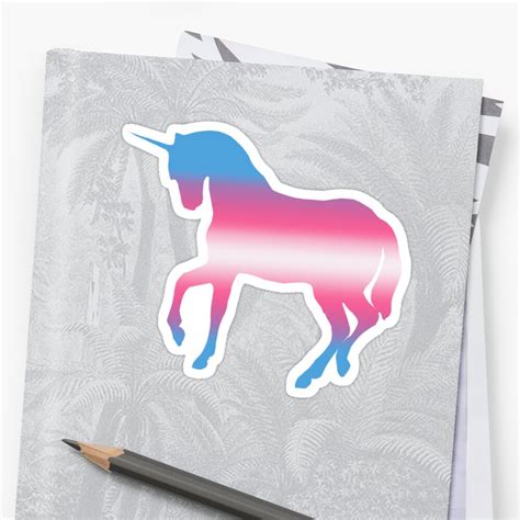 LGBT Transgender Unicorn Sticker By Lilxpie Redbubble