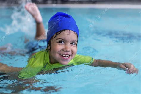 Little Boy Learning To Swim Stock Image F0248645 Science Photo