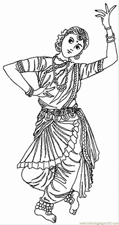 Coloring Indian Pages India Colouring Printable Dance