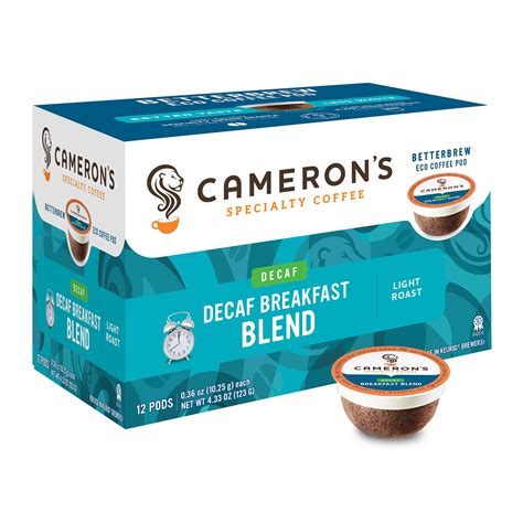 Camerons Specialty Coffee Decaf Breakfast Blend Single Serve Pods 12