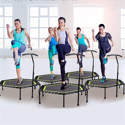 48 Inch Hexagonal Muted Fitness Trampoline With Adjustable