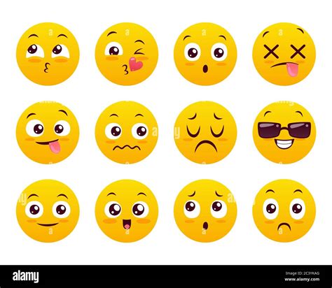 Worried Emoticon Face Icons Stock Vector Images Alamy