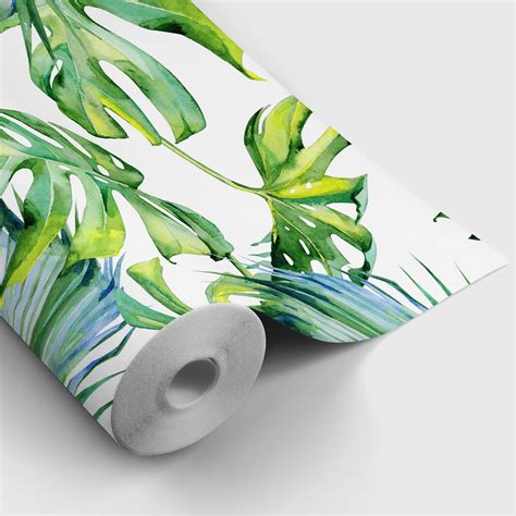 Tropical Palm Tree Pattern Peel And Stick Wallpaper Peel And Etsy