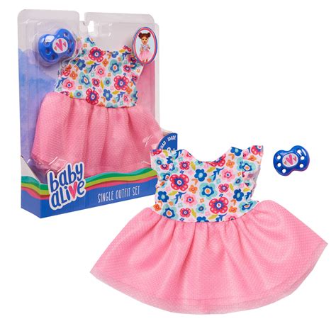 Baby Alive Single Outfit Set Pink Floral Dress Doll Accessories