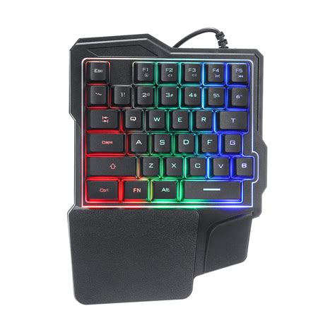 Mini One Handed Wired 35 Key Gaming Keyboard Rgb Led Backlit Usb Game Control For Pubg Sale