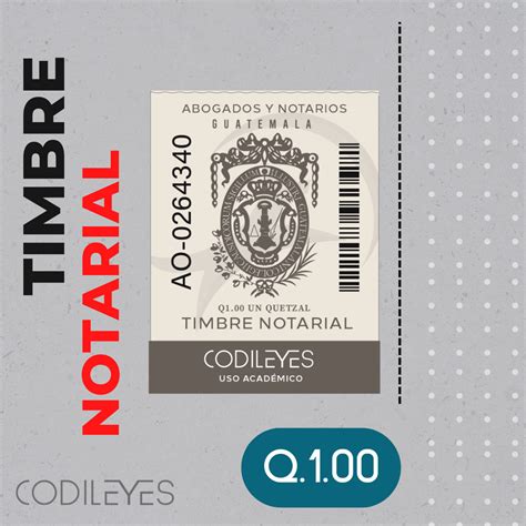 Timbre Notarial De Q 100 Quetzal