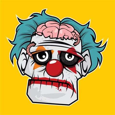Illustration Of A Cartoon Zombie Disguised As A Clown At An Amusement
