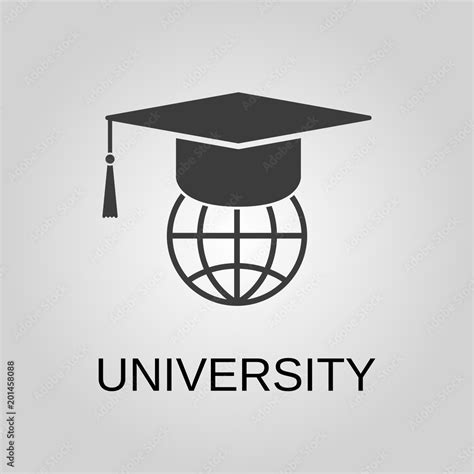 University Icon University Symbol Flat Design Stock Vector