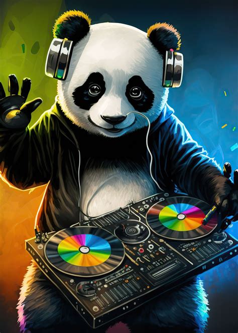 Panda Listening To Music Poster By Paxtonronalda Displate