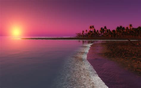 Pink Beach Sunset Desktop Wallpapers Top Free Pink Beach Sunset