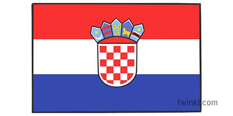 Hrvaška Zastava 1 Illustration Twinkl