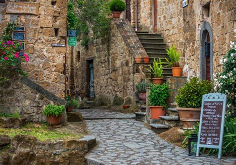 Streets Of Italian City Civita Di Bagnoregio Editorial Image Image Of