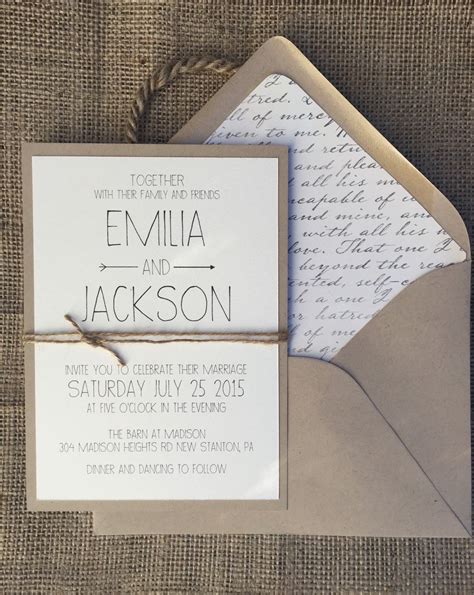 Rustic Modern Chic Wedding Invitation Simple And By Alukedesigns