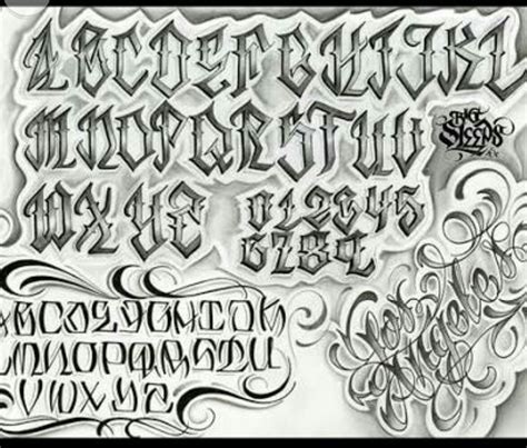 Chicano Gangster Script Alphabet