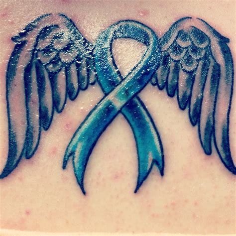 Colon Cancer Ribbon And Angel Wings