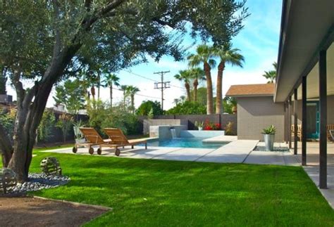 Rear Landscape And Pool Design By Mid Mod Design In Scottsdale Az